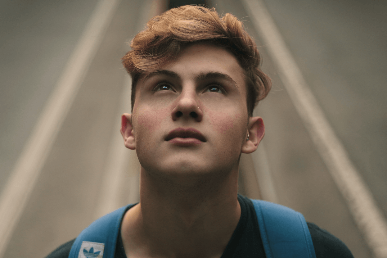 Young man considering career in flooring