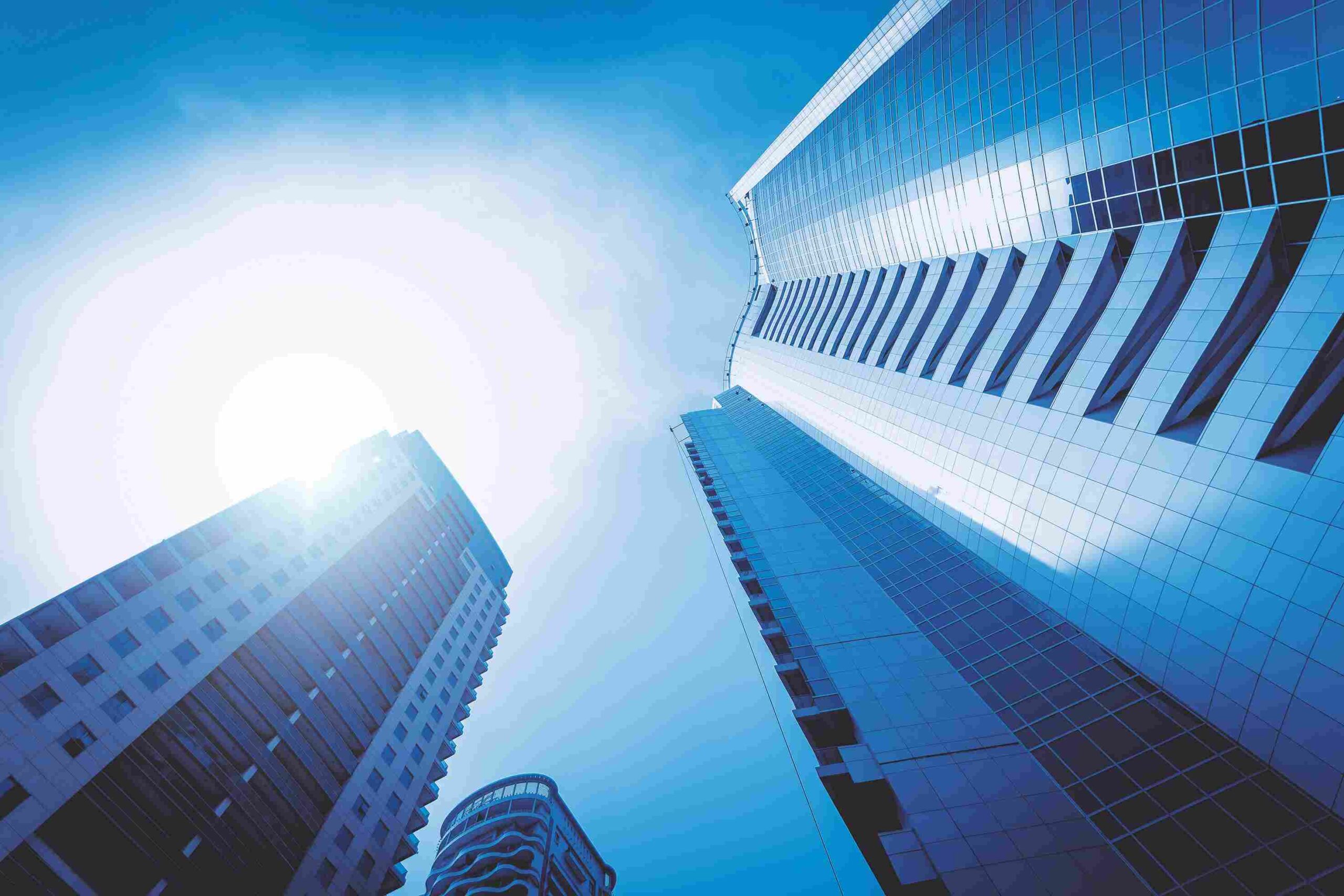 hot sunlight on a city building